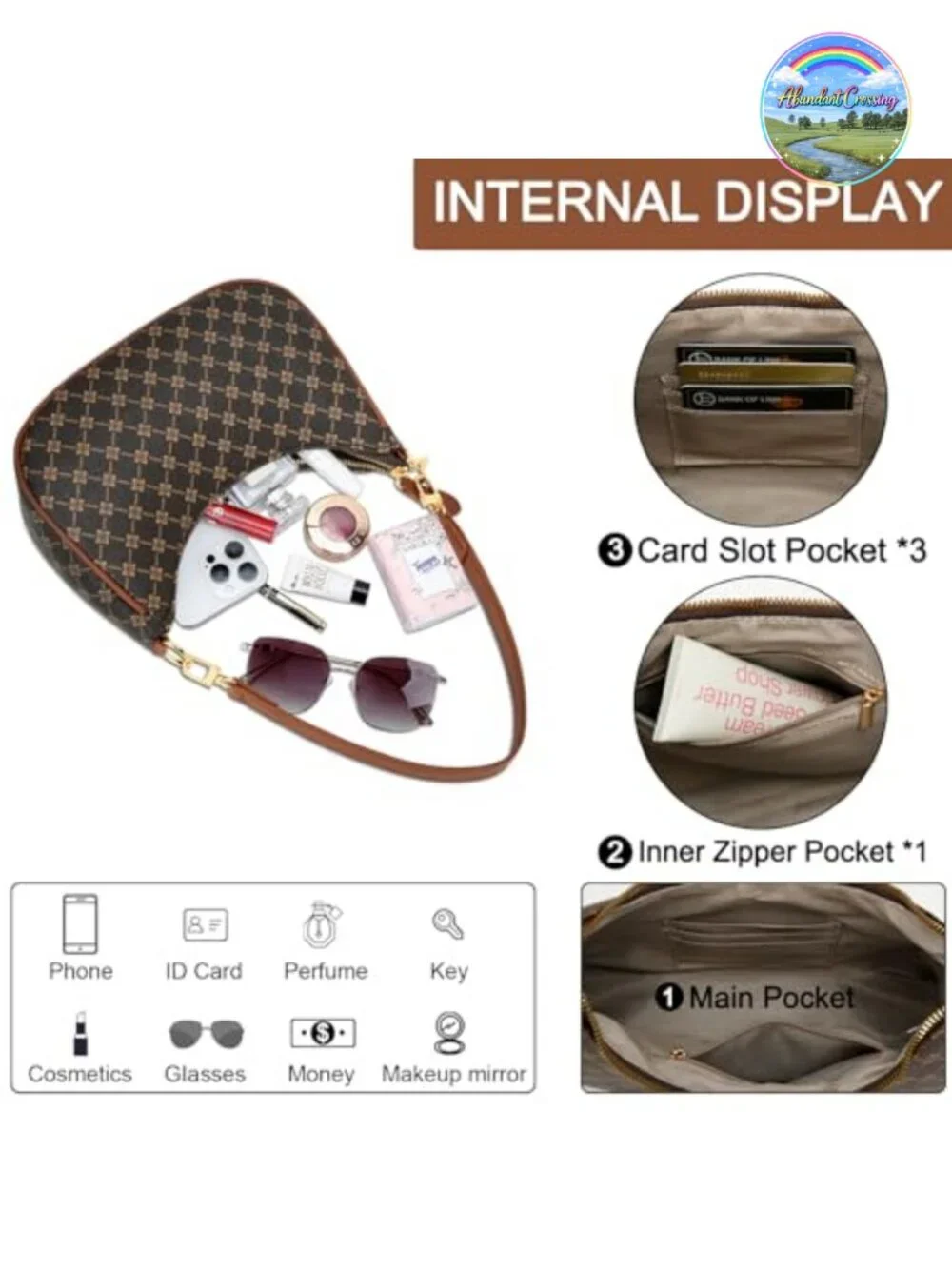 Women's Cute Hobo Shoulder Bag Faux Leather Purse with Chain Strap Retro